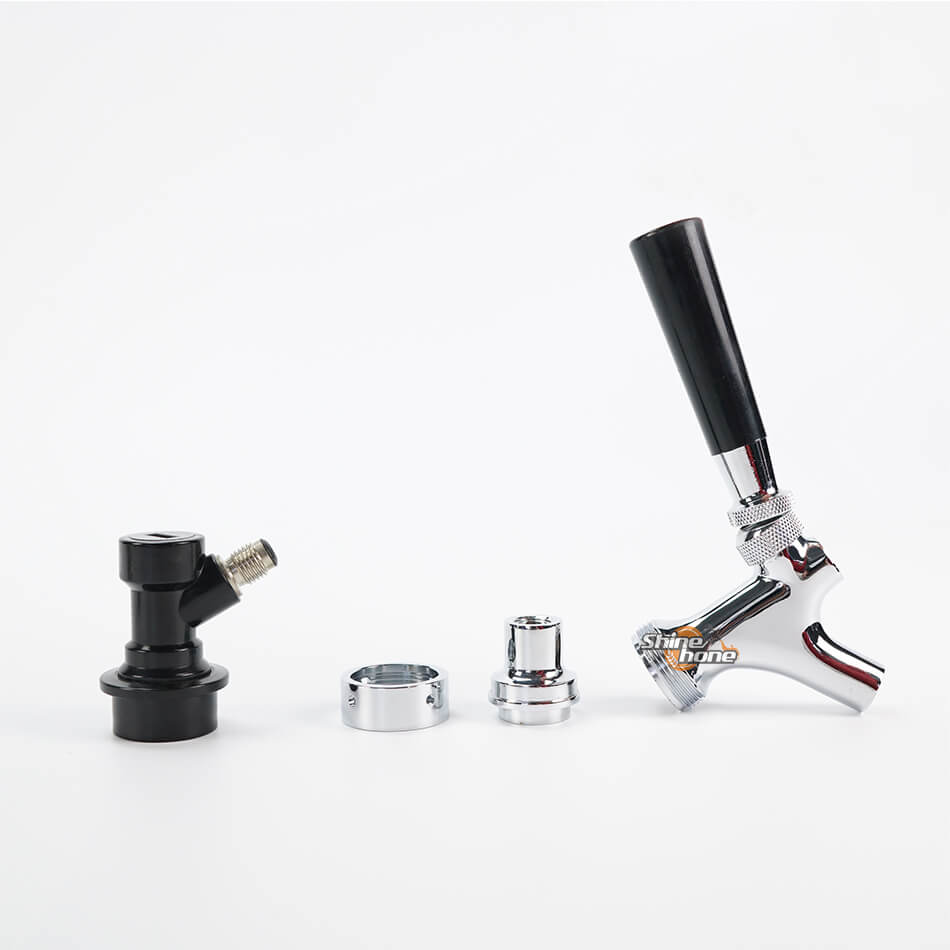 Chromed Beer Faucet with Cornelius Ball Lock Disconnect