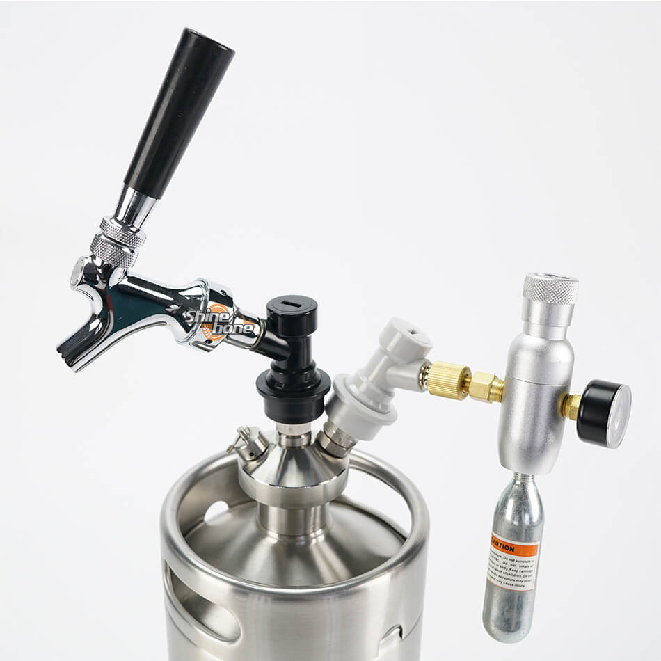 Chromed Beer Faucet with Cornelius Ball Lock Disconnect