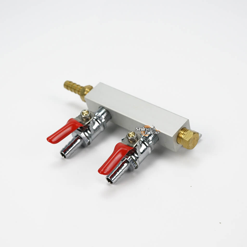 2 Ways 1/4 inch Barbed CO2 Manifold Distributor