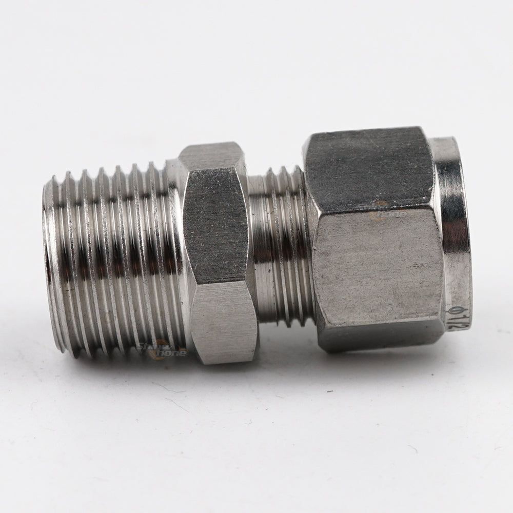Tube Compression X NPT Threaded Adaptor - 3/8" Tube x 1/2" MNPT