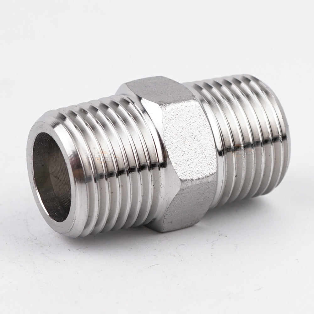 Stainless Hex Nipple - 1/2 inch x 1 ininch Threaded
