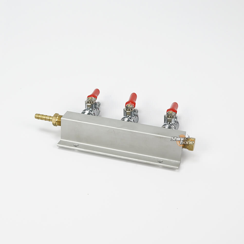 3 Ways 1/4 inch Barbed CO2 Manifold Distributor