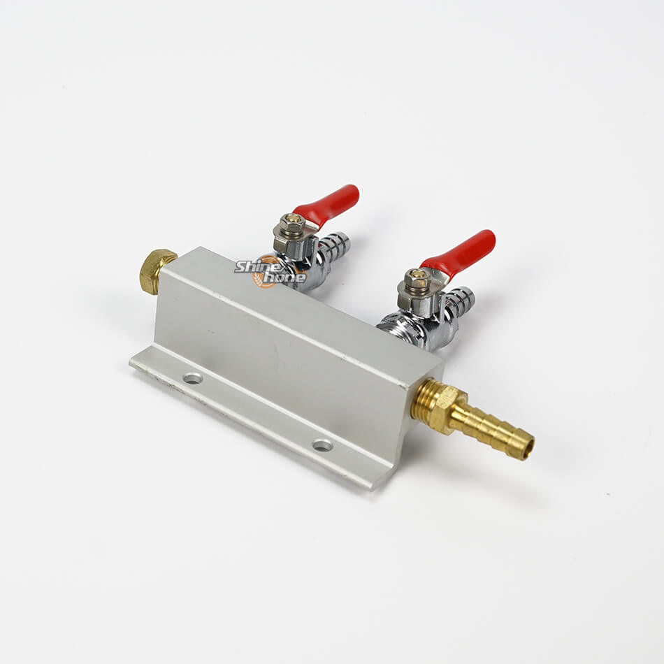 2 Ways 1/4 inch Barbed CO2 Manifold Distributor