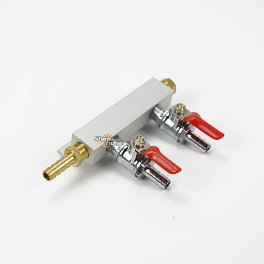 2 Ways 1/4 inch Barbed CO2 Manifold Distributor