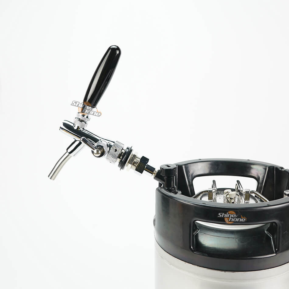 Chromed Kegerator Draft Beer Faucet with Flow Controller