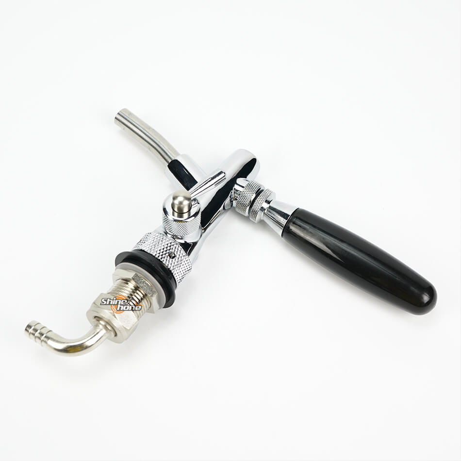 Chromed Kegerator Draft Beer Faucet with Flow Controller